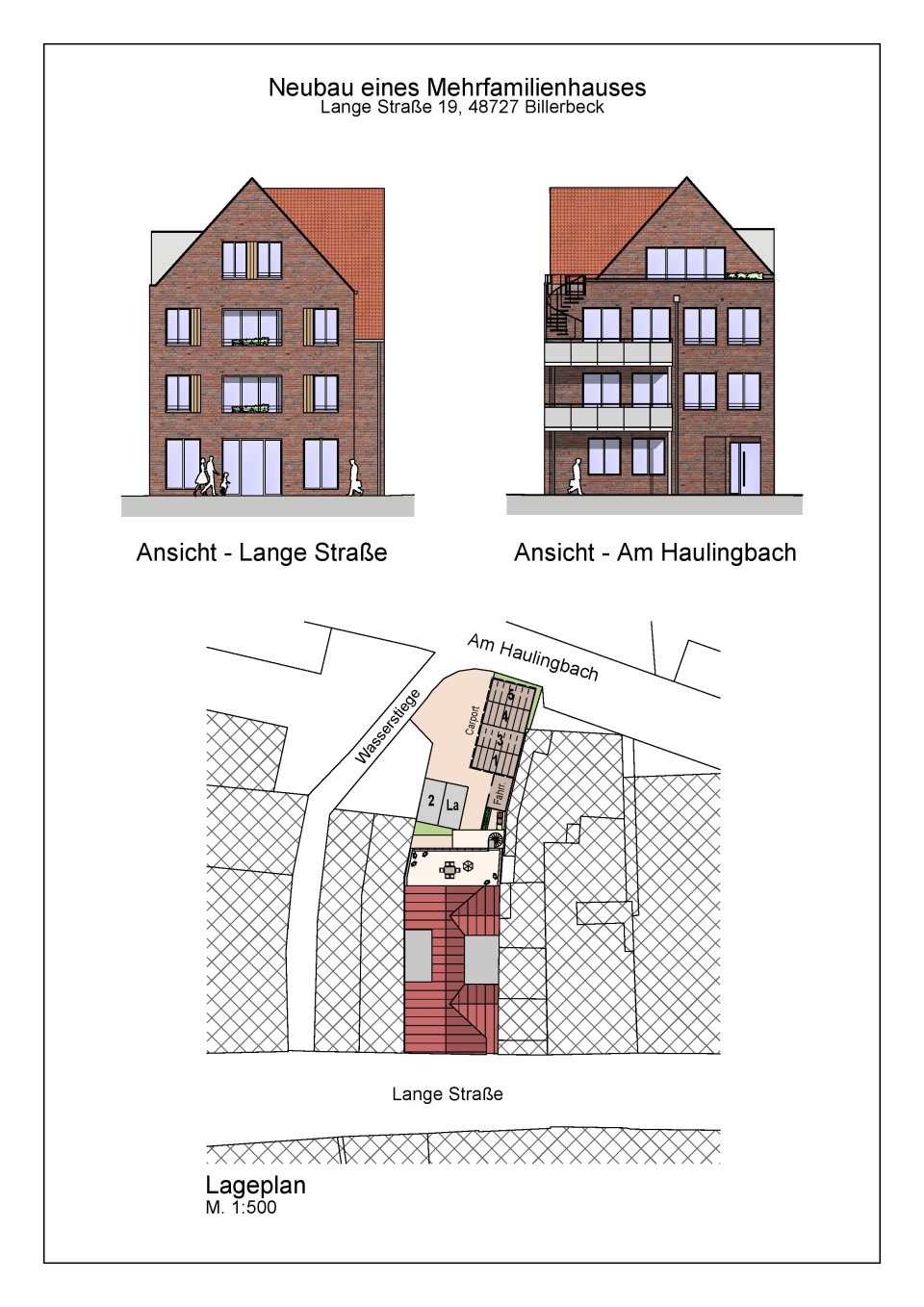 Ansicht mit Lageplan